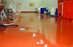 red high-gloss waterproof leakproof epoxy floor for bottling facility and warehouse