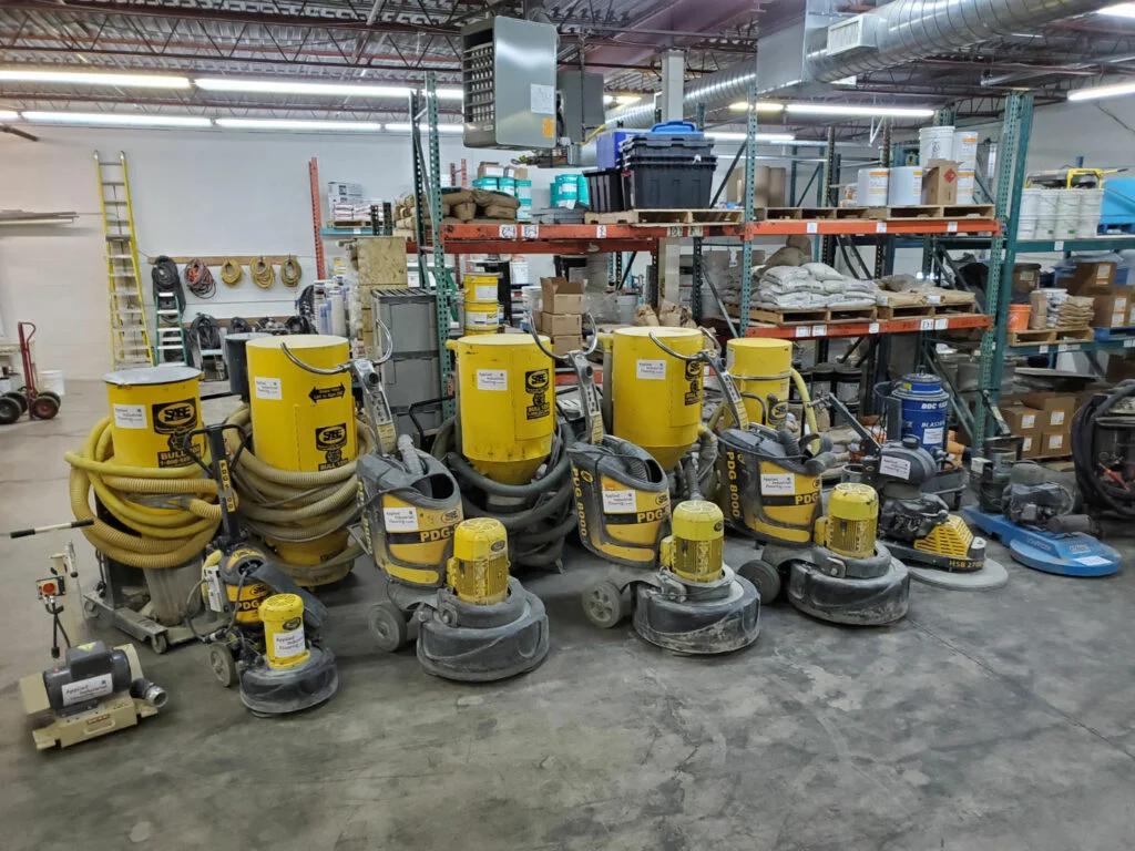 diamond grinding equipment for concrete polishing, surface preparation and floor adhesive removals toronto